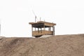 Abandoned watchtower in the Israeli part of the Baptismal Site of Jesus Christ on the Jordan River near Jericho in Israel