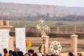 Large richly inlaid cross from festive procession in honor of Epiphanius on the Baptismal Site of Jesus Christ on the Jordan River