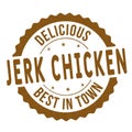 Jerk chicken grunge rubber stamp