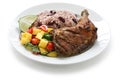 Jerk chicken plate, jamaican food Royalty Free Stock Photo