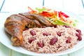 Jerk Chicken with Rice Royalty Free Stock Photo