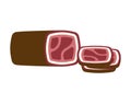 Jerky dry-cured sausage isolated. sujuk Vector illustration