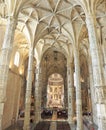The Jeronimos Monastery interior in Lisbon, Portugal Royalty Free Stock Photo