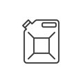 Jerrycan, canister line icon, outline vector sign, linear style pictogram isolated on white.