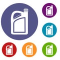 Jerrycan icons set