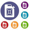 Jerrycan icons set