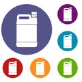 Jerrycan icons set