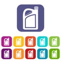 Jerrycan icons set