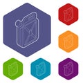 Jerrycan icons vector hexahedron