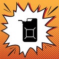 Jerrycan oil sign. Jerry can oil sign. Vector. Comics style icon