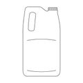 Jerrycan, plastic Canister in line drawing. Icon, outline sign. Container for liquid or fuel, detergent or drink water, milk or Royalty Free Stock Photo