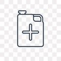 Jerrycan vector icon isolated on transparent background, linear Royalty Free Stock Photo