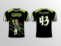 Black lime metallic gradient filled jersey template Royalty Free Stock Photo