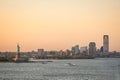 Jersey City coast at sunset Royalty Free Stock Photo