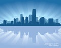 Jersey City, New Jersey skyline silhouette