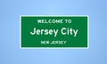 Jersey City, New Jersey city limit sign. Town sign from the USA.