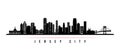 Jersey City skyline horizontal banner. Royalty Free Stock Photo