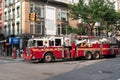 Jersey City, USA - June 30, 2023: firetruck truck Fire Department driver side view