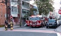 Jersey City, USA - June 30, 2023: Front view of a firetruck truck Fire Department