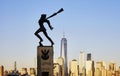 Katyn Memorial, created by Andrzej Pitynski at sunset.