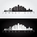 Jersey City USA skyline and landmarks silhouette.