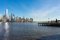 Jersey city, waterfront, new york, skyline, lower manhattan, new york city, hudson river, skyscrapers, financial district, pier, p Royalty Free Stock Photo