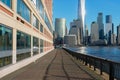 Jersey City Waterfront with the Lower Manhattan New York City Skyline Royalty Free Stock Photo