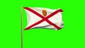 Jersey flag waving in the wind. Green screen