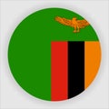 Zambia Flat Rounded Flag Vector