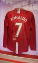 Jersey of soccer star Christiano Ronaldo of Manchester United