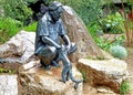 Jersey Zoo - Gerald Durrell statue at entrance to former Durrell Wildlife Park Royalty Free Stock Photo