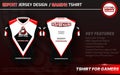 Red, Black, White Esport Jersey for Gamers