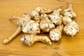 Jerusalem artichokes on the board Royalty Free Stock Photo