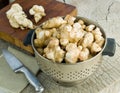 Jerusalem artichokes in a colander