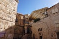 Corner of old jerusalem hidden behind a fortress wall from prying eyes