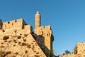 The Jerusalem Citadel in the Old City at Sunset Royalty Free Stock Photo