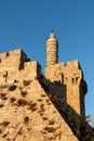 The Jerusalem Citadel in the Old City at Sunset Royalty Free Stock Photo