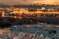 Jerusalem city by sunset Royalty Free Stock Photo