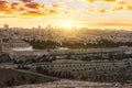 Jerusalem city by sunset Royalty Free Stock Photo