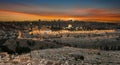 Jerusalem city by sunset Royalty Free Stock Photo