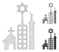 Jerusalem City Vector Mesh 2D Model and Triangle Mosaic Icon Royalty Free Stock Photo