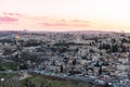 Jerusalem Cityscape in Israel. Sunset time