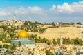 Jerusalem dominated by golden cupola of the dome of the rock, Israel Royalty Free Stock Photo