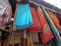 JERUSALEM, ISRAEL. Sale of textiles in the clothing market