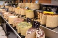 JERUSALEM, ISRAEL - APRIL, 2017: Halva for sale at Machane Yehuda Market.