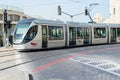 JERUSALEM, ISRAEL - APRIL 2017: The Jerusalem Light Rail is a l Royalty Free Stock Photo