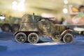 Scale model of BA-10 Vintage Second World War russian armored car Royalty Free Stock Photo