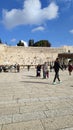 Jerusalem Israel Asia 7 January 2023 Wailing Wall,excursion tourists believers, holy place, religion tradition of prayer