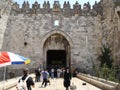 Damascus Gate, one of the entrances of the wall in the city of Jerusalem, Israel