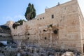 Early morning view of excavations near the Western Wall in the Old City of Jerusalem, Israel
